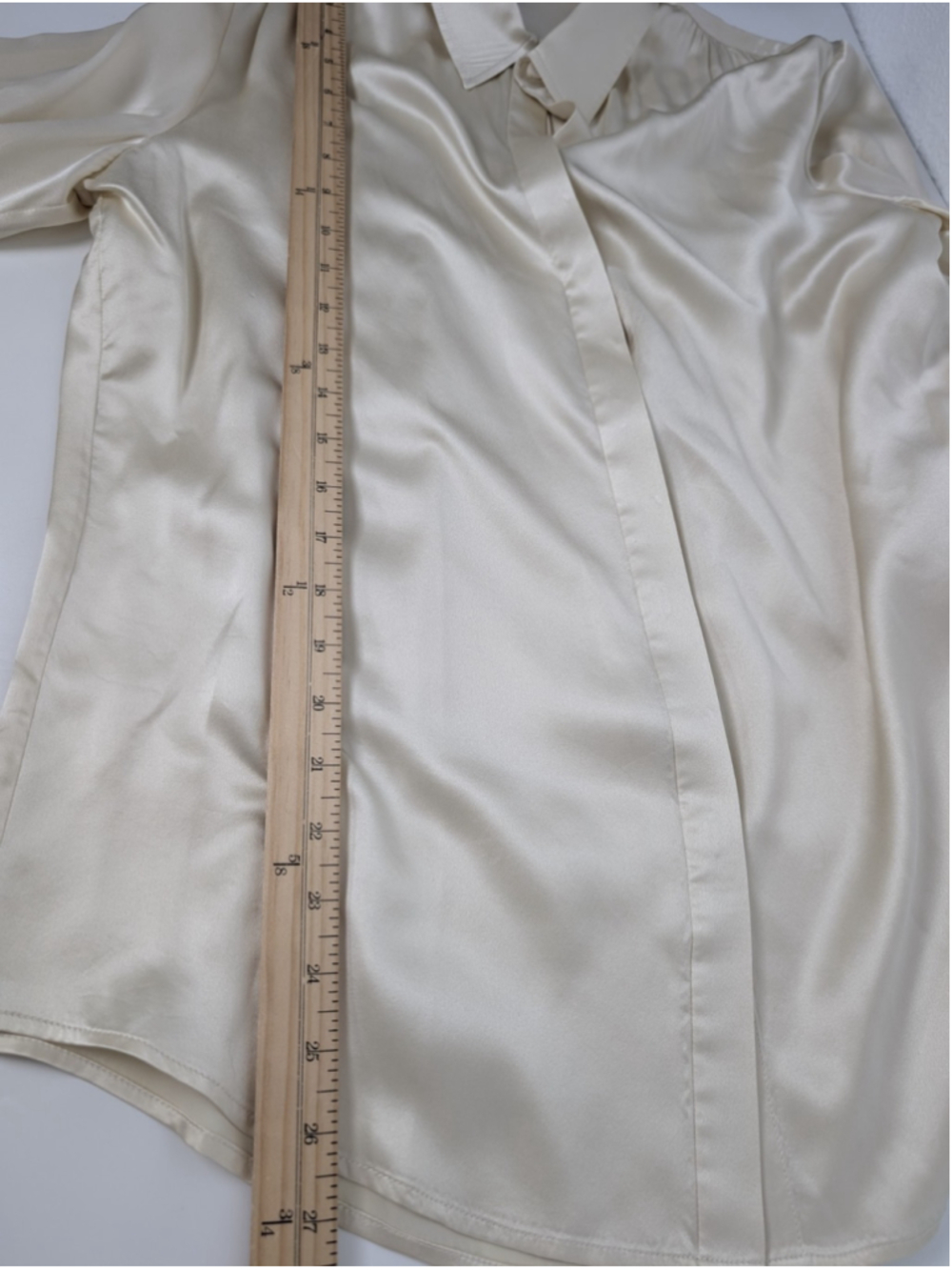 LilySilk Armeria Mulberry Silk Shirt Blouse Sz L Ivory Lace Luxury Elegant - Picture 11 of 12
